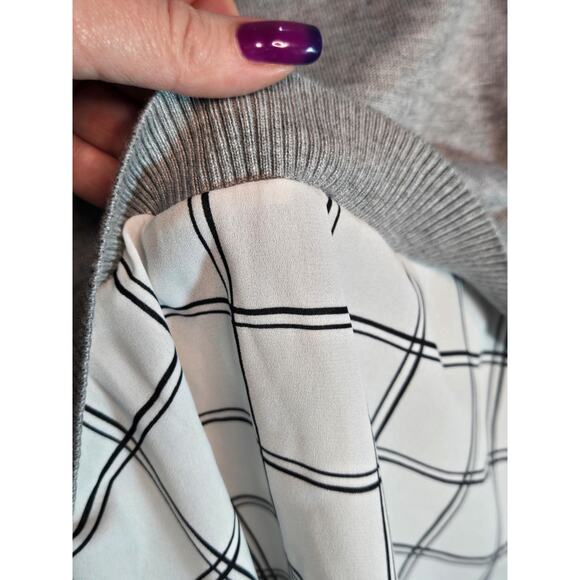 Adrianna Papell Peter Pan Collar Stylish Twofer Sweater Blouse 90s Academia | M - Picture 5 of 8